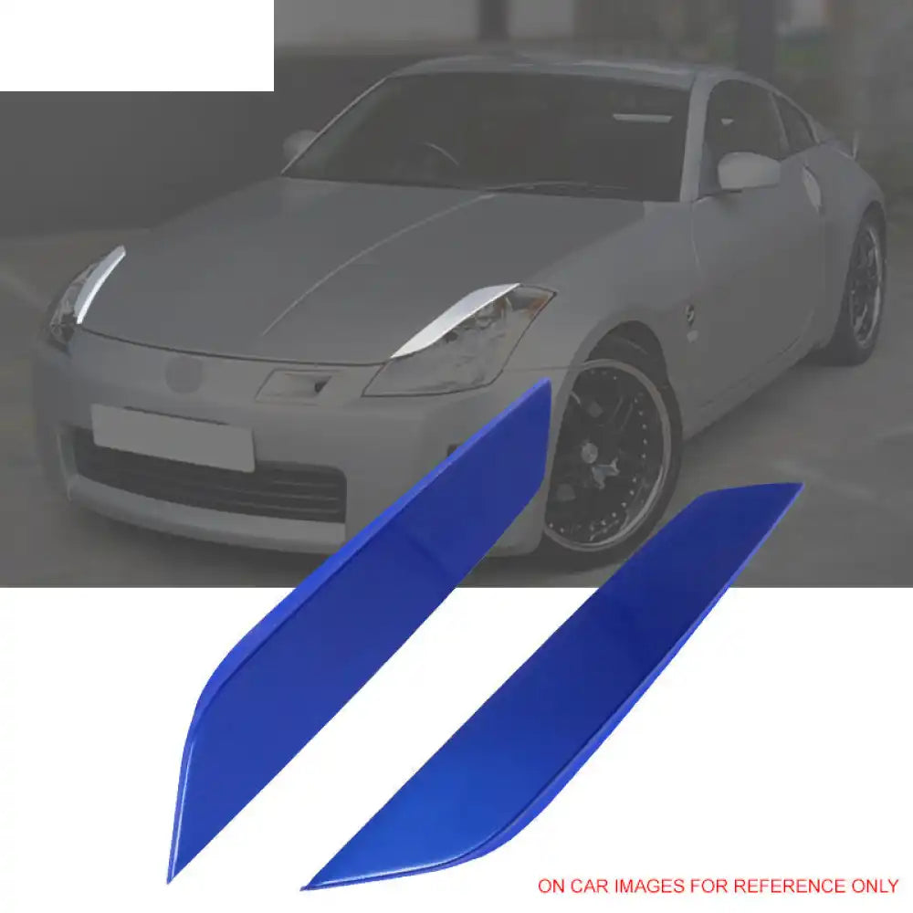 2003-2009 Nissan 350Z Z33 Fairlady Front Eyebrows Headlight Eyelid ABS #B17 Daytona Blue Metallic