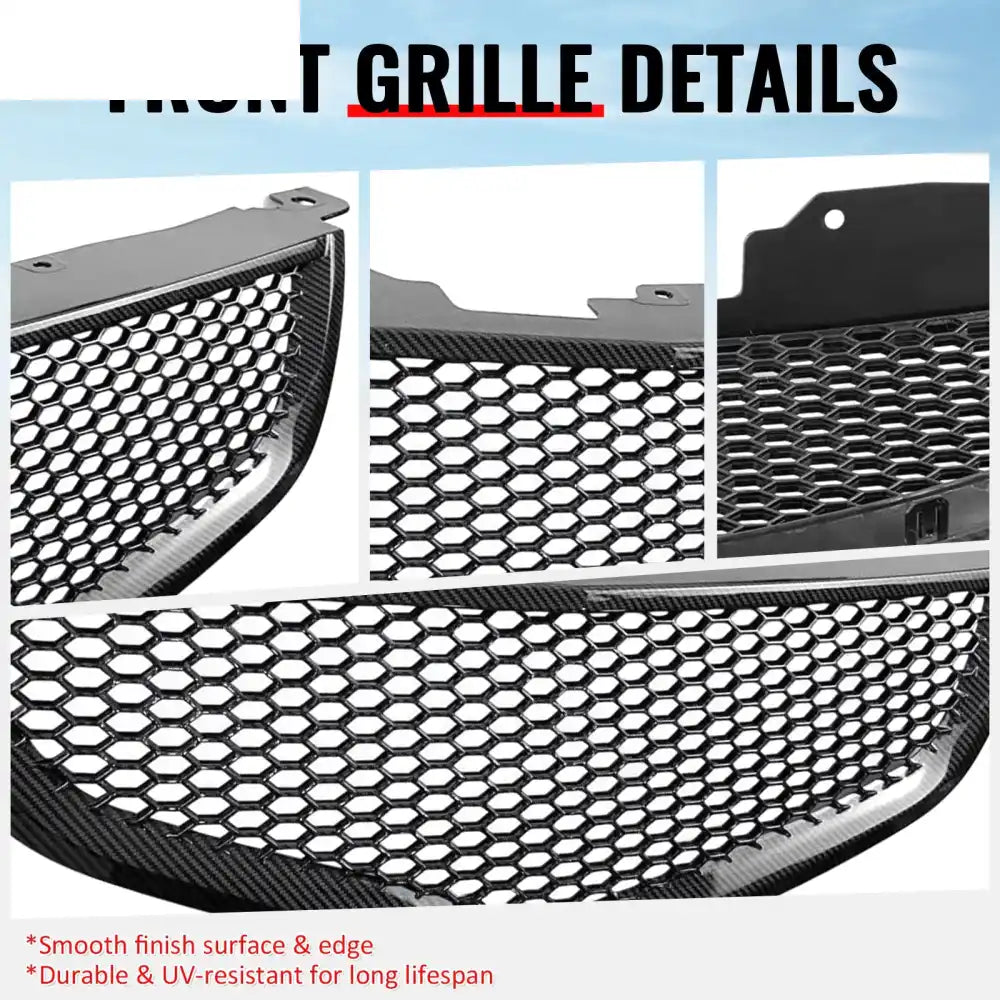 2004-2006 Acura TL Honeycomb Style Front Bumper Upper Grille w/ Frame Carbon Fiber Print ABS Carbon Fiber Print