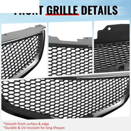 2004-2006 Acura TL Honeycomb Style Front Bumper Upper Grille w/ Frame Carbon Fiber Print ABS Carbon Fiber Print