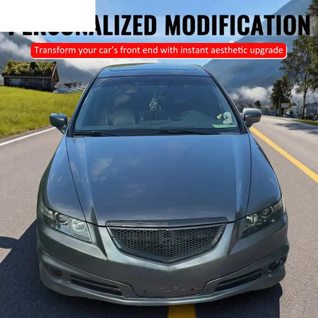 2004-2006 Acura TL Honeycomb Style Front Bumper Upper Grille w/ Frame Gloss Black ABS Gloss Black