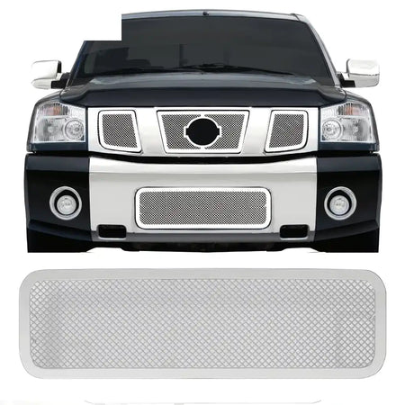 2004-2007 Nissan Titan Armada Mesh Chrome Front Grille Stainless Steel