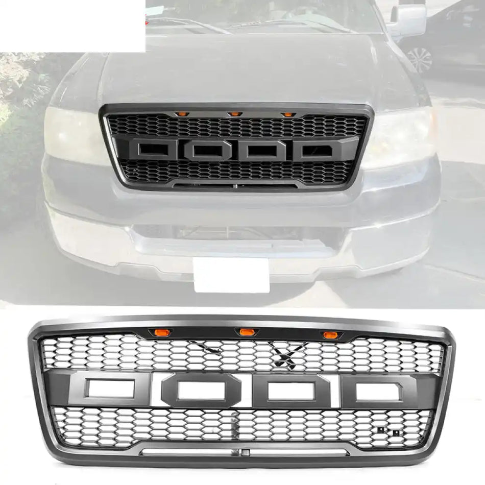 2004-2008 Ford F150 R Style Front Bumper Upper Grille W/ LED Lights