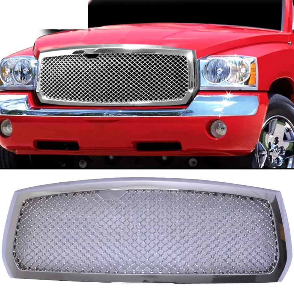 2005-2007 Dodge Dakota Honeycomb Sport Mesh Hood Bumper ABS Grille