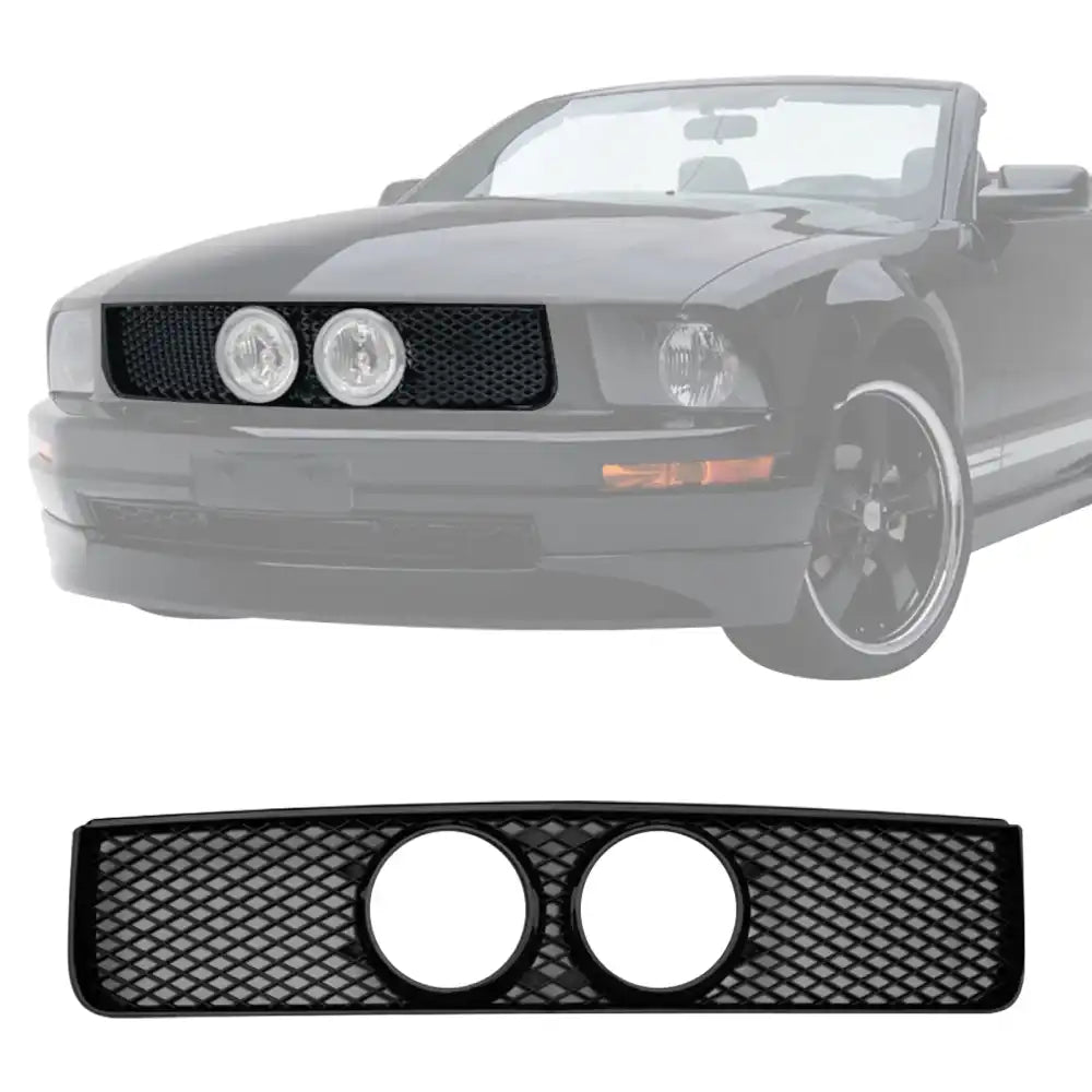2005-2009 Ford Mustang GT Eleanor Style Black Front Upper Grille ABS Black