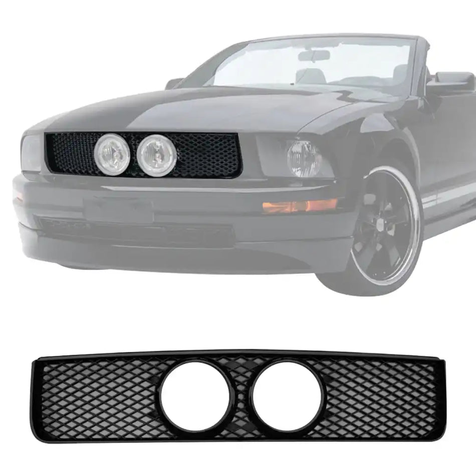 2005-2009 Ford Mustang GT Eleanor Style Black Front Upper Grille ABS Black