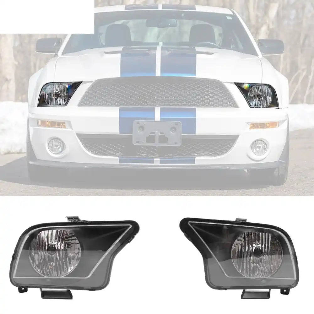 2005-2009 Ford Mustang GT500 Style Front Bumper Cover + Headlights PP