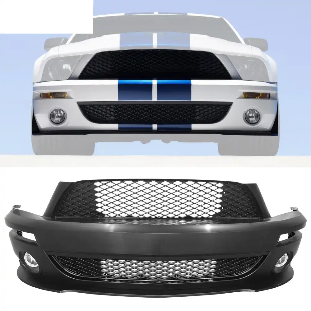 2005-2009 Ford Mustang GT500 Style Front Bumper Cover + Headlights PP