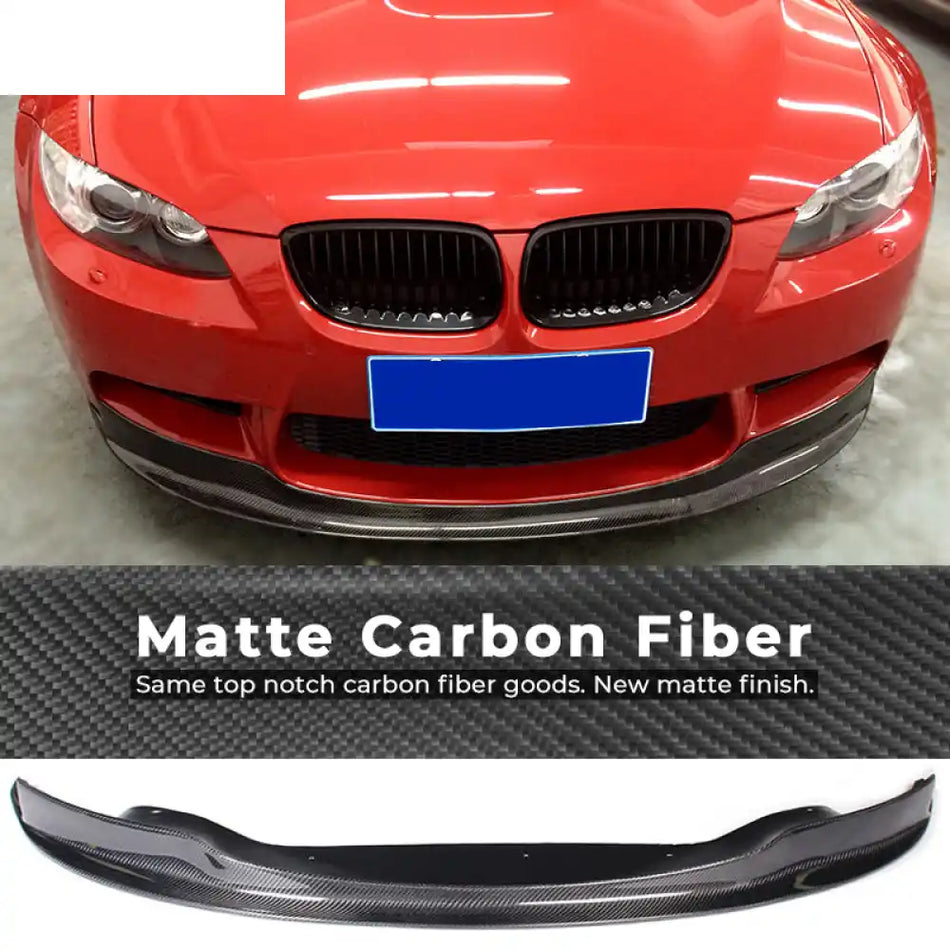 2005-2013 BMW E90 E92 E93 M3 AK Style Front Bumper Lip Carbon Fiber Matte Carbon Fiber