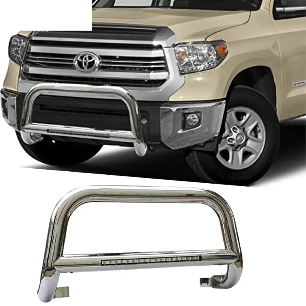 2005-2015 Toyota Tacoma Silver 3ââ Bull Bar with LED Light Stainless