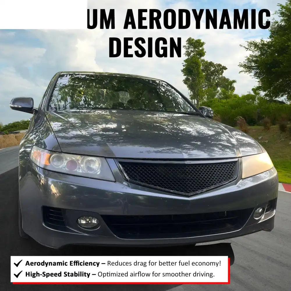2006-2008 Acura TSX Honeycomb Style Front Bumper Upper Grille Replacement Carbon Fiber Print ABS Carbon Fiber Print