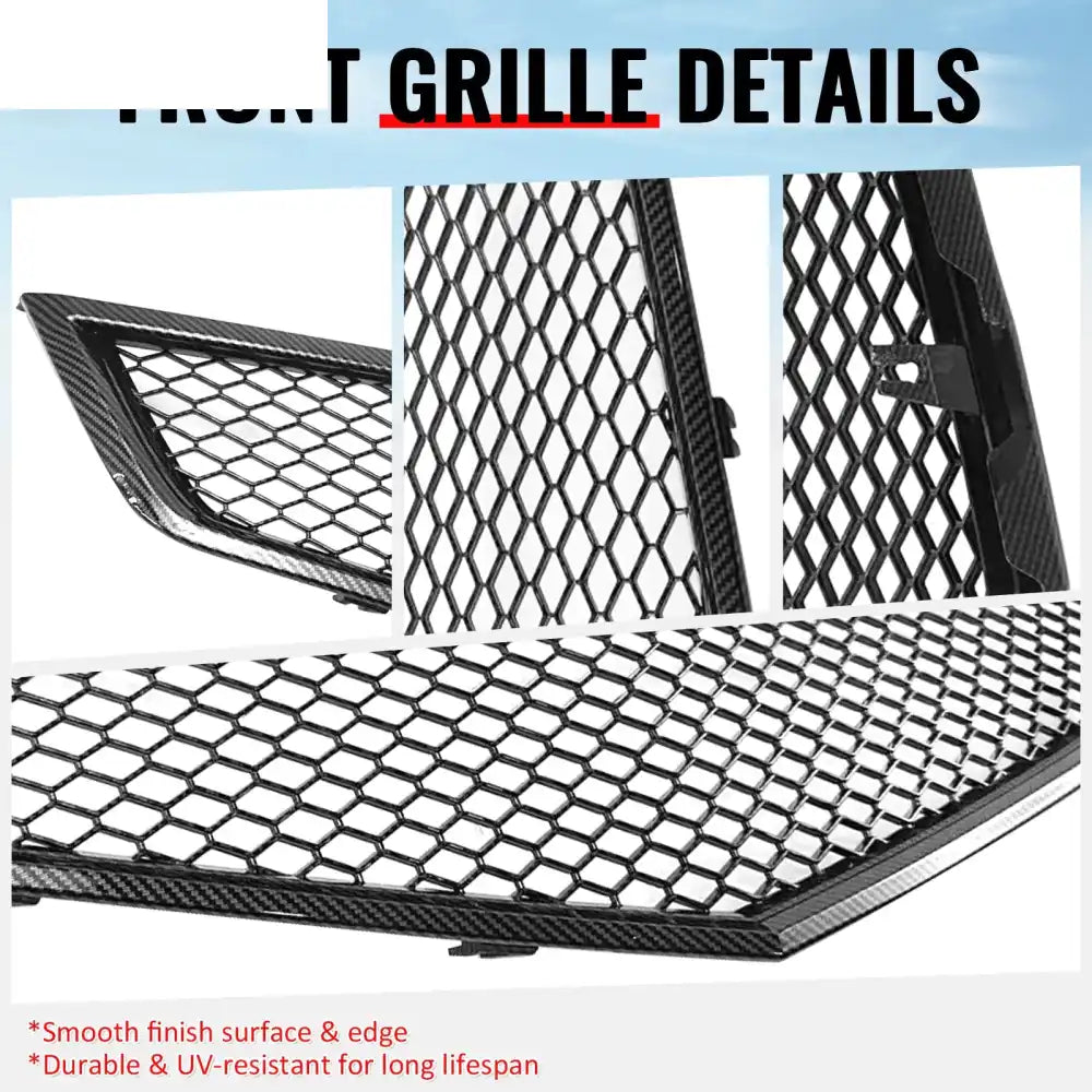 2006-2008 Acura TSX Honeycomb Style Front Bumper Upper Grille Replacement Carbon Fiber Print ABS Carbon Fiber Print