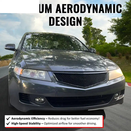 2006-2008 Acura TSX Honeycomb Style Front Bumper Upper Grille Replacement Gloss Black ABS Gloss Black