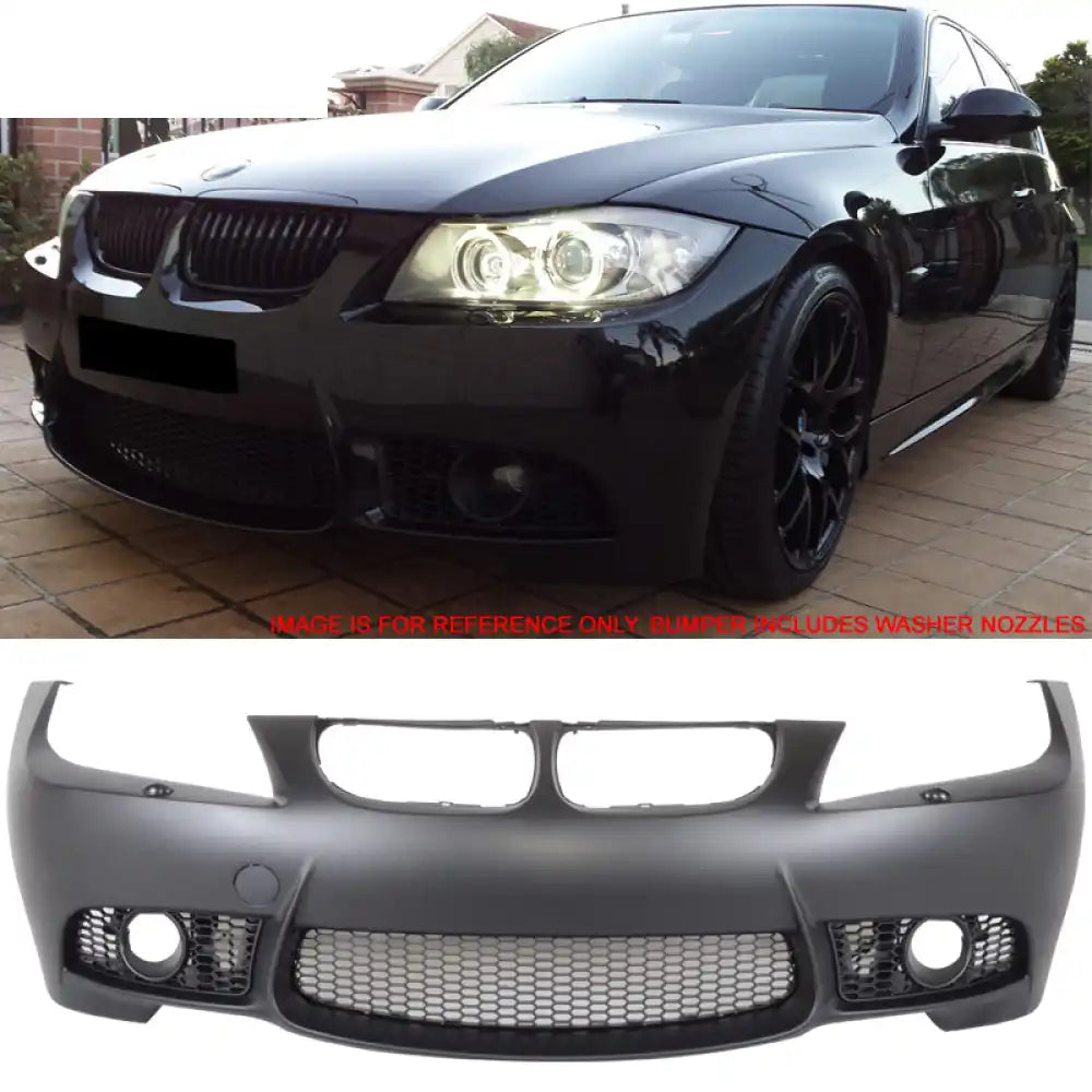 2006-2008 Bmw E90 E91 3 Series Sedan M3 Style Front Bumper Cover W/ Fog Cover