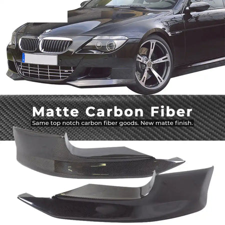 2006-2010 BMW E63 E64 M6 A Style Front Bumper Lip Carbon Fiber CF Matte Carbon Fiber