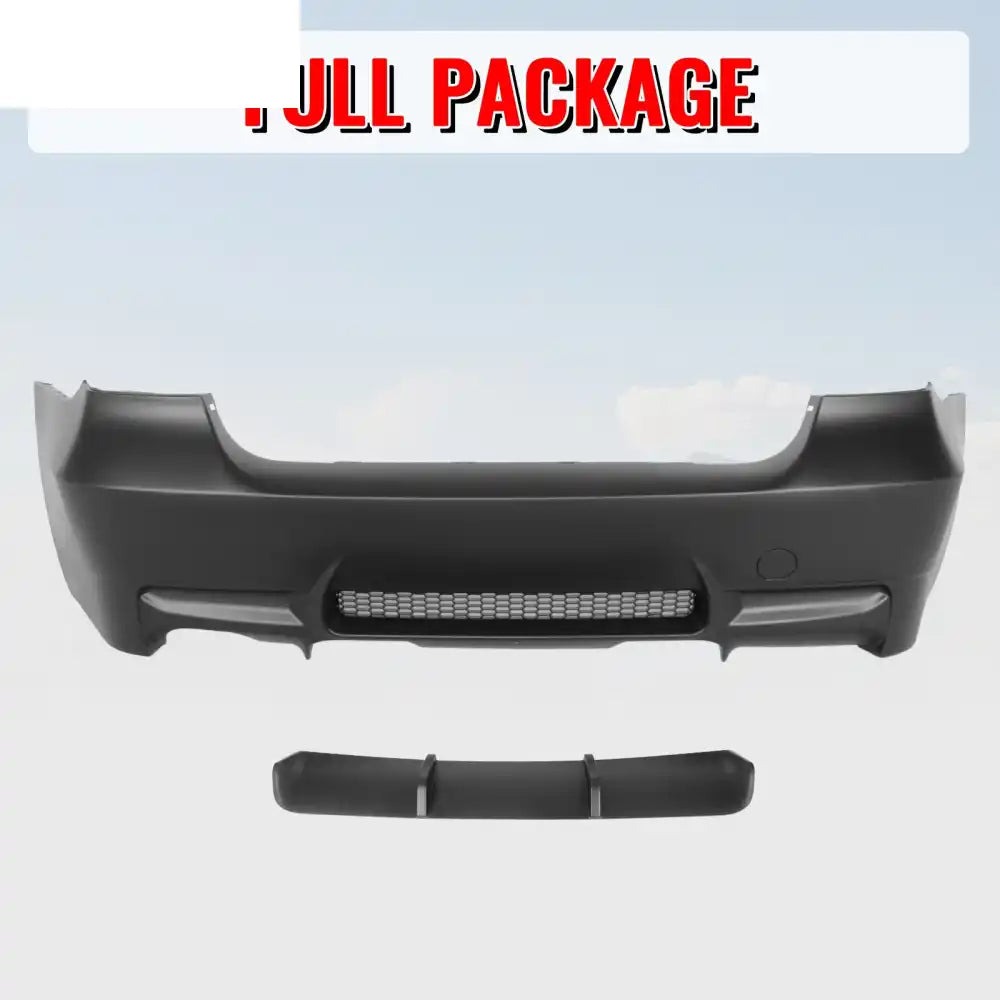 2006-2011 BMW E90 3-Series M3 Style Rear Bumper Cover Replacement PP Unpainted Black