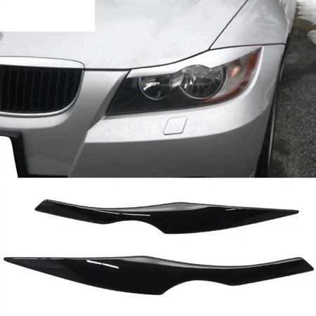 2006-2011 BMW E90 3-Series Sedan Painted #475 Black Headlight Eyelid Painted #475 Black Sapphire Metallic