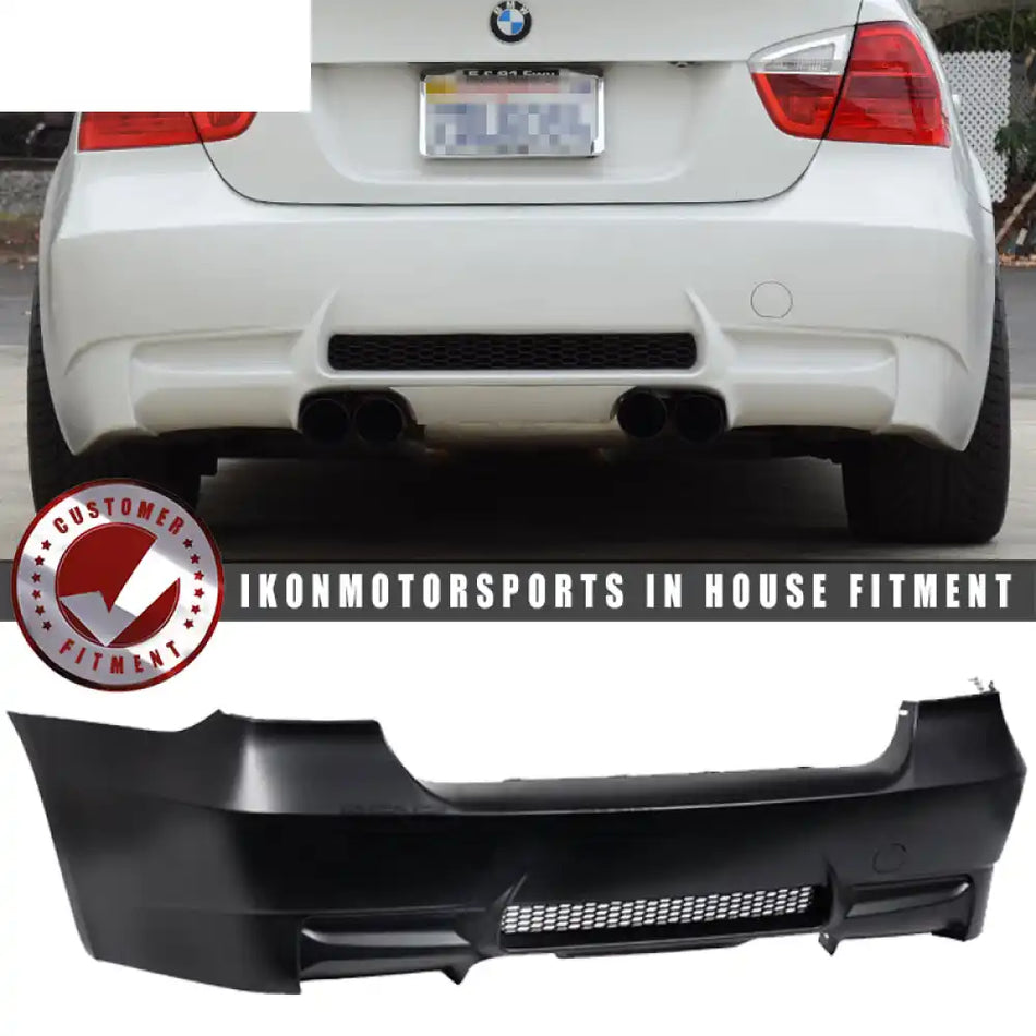 2006-2011 BMW E90 M3 Style Twin Outlets Unpainted Rear Bumper Cover