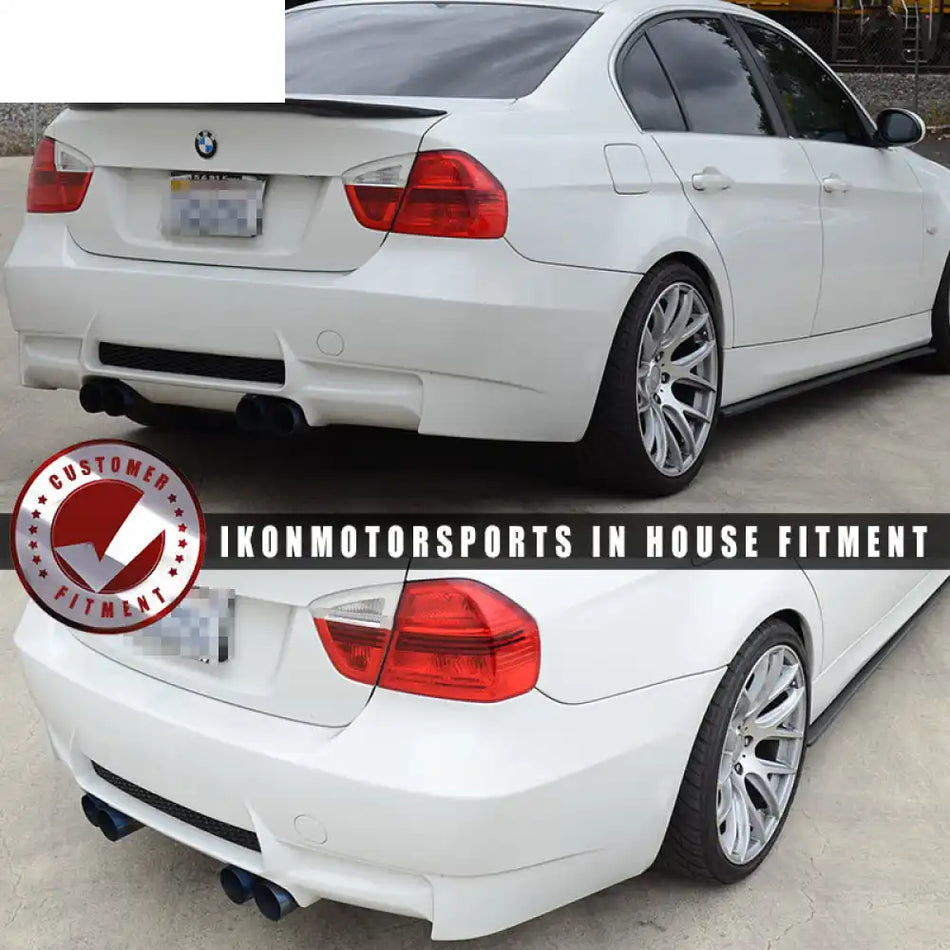 2006-2011 BMW E90 M3 Style Twin Outlets Unpainted Rear Bumper Cover
