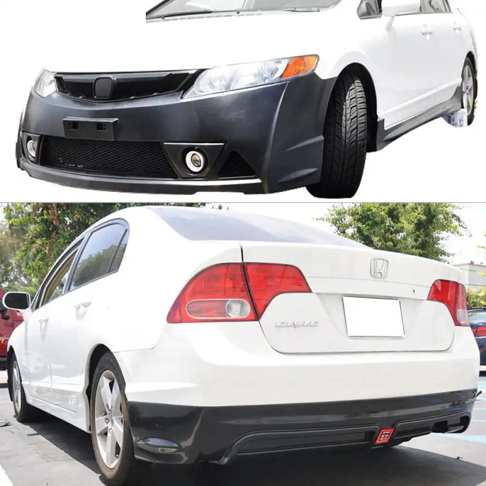 2006-2011 Honda Civic MUG RR Front Bumper Rear Lip With 3rd Light