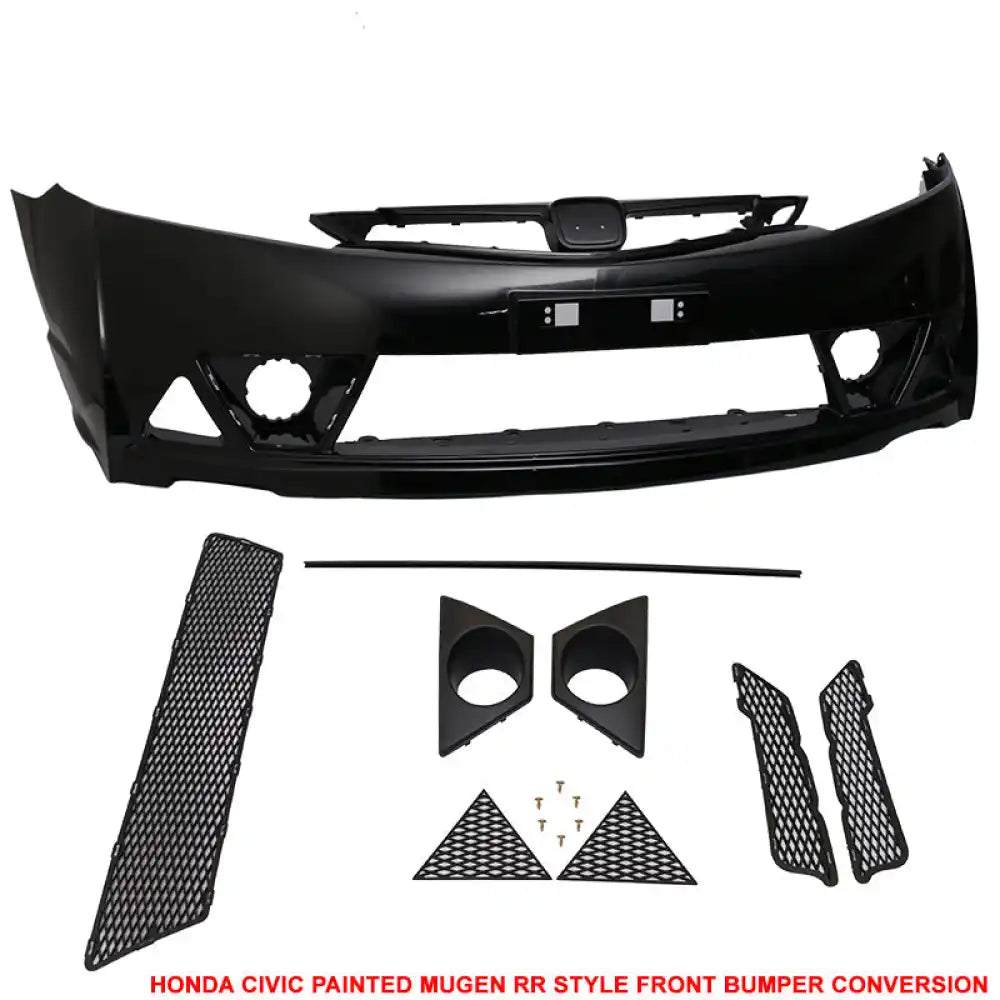 2006-2011 Honda Civic Mug Style Paint Crystal Black Pearl Front Bumper