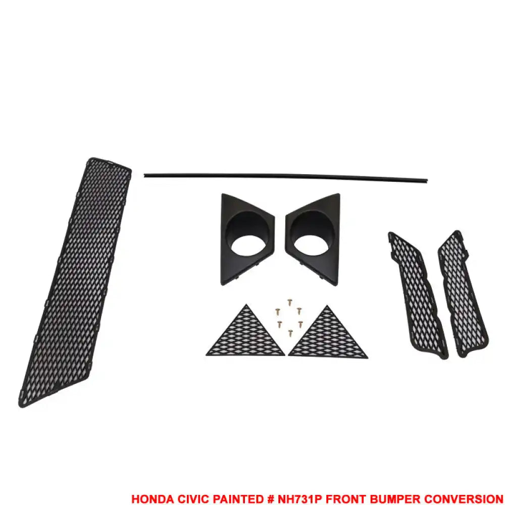 2006-2011 Honda Civic Mug Style Paint Crystal Black Pearl Front Bumper