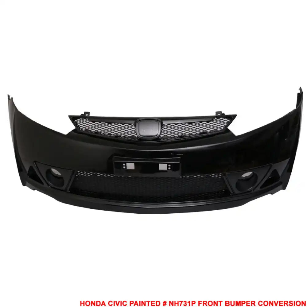 2006-2011 Honda Civic Mug Style Paint Crystal Black Pearl Front Bumper