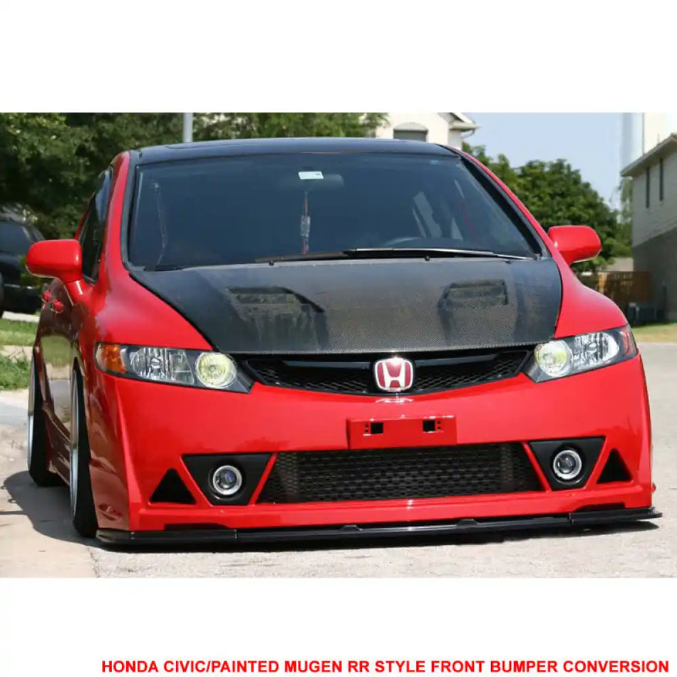 2006-2011 Honda Civic Mugen RR Style Paint Milano Red PP Front Bumper
