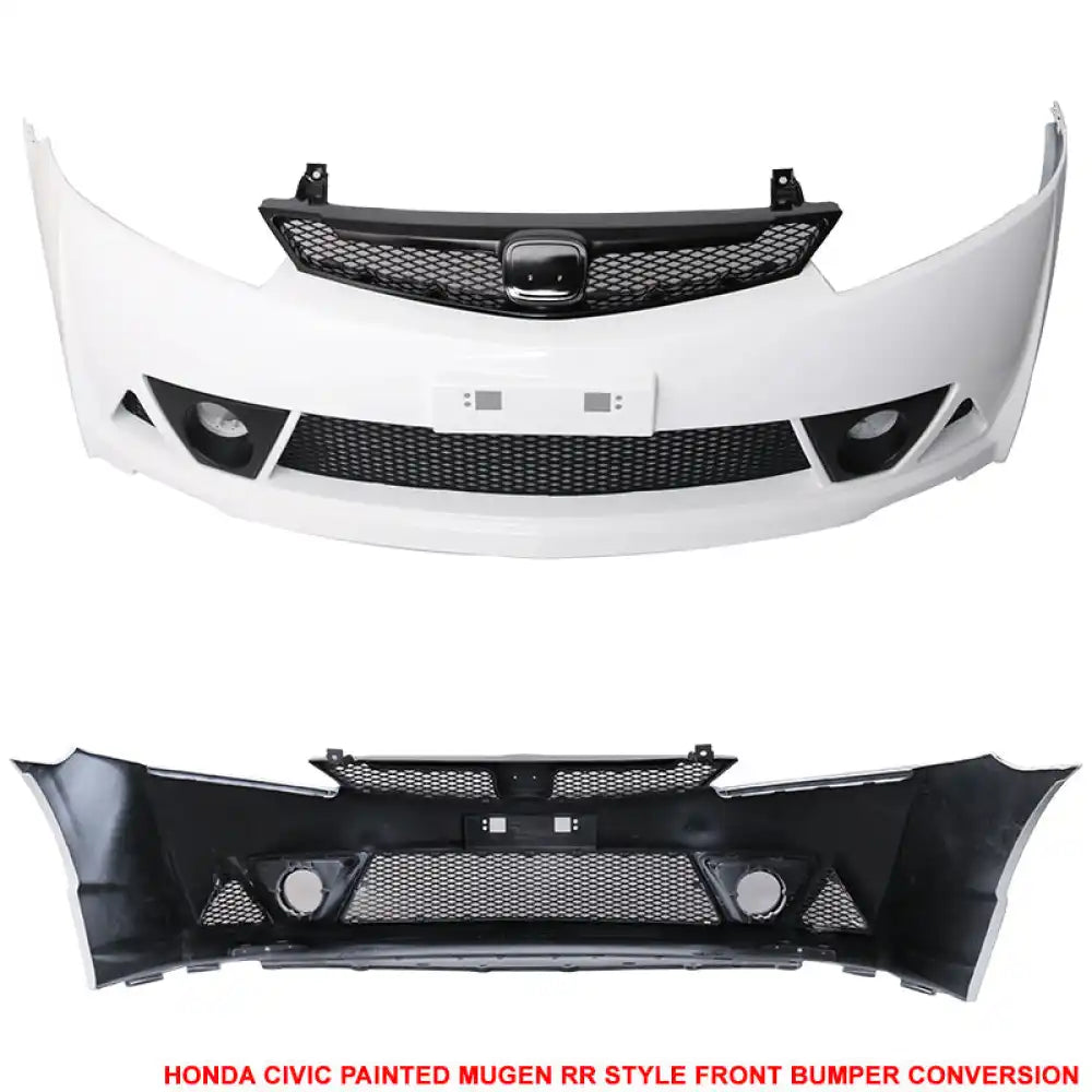2006-2011 Honda Civic Mugen Style Painted Taffeta White Front Bumper