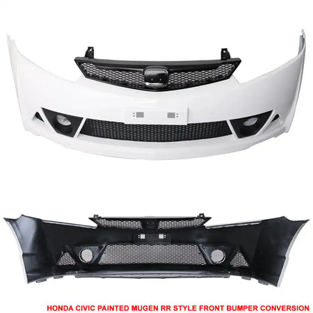 2006-2011 Honda Civic Mugen Style Painted Taffeta White Front Bumper