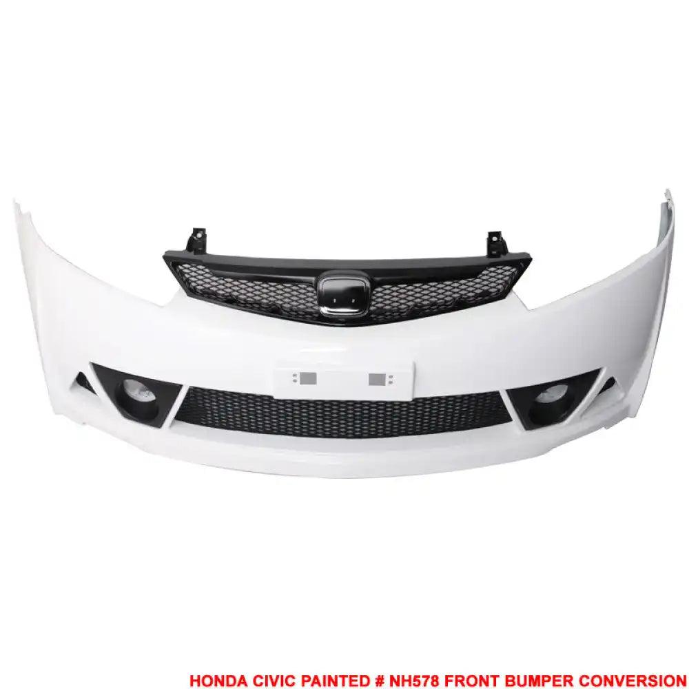 2006-2011 Honda Civic Mugen Style Painted Taffeta White Front Bumper