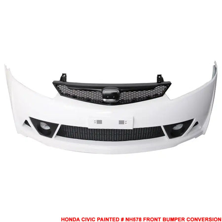 2006-2011 Honda Civic Mugen Style Painted Taffeta White Front Bumper