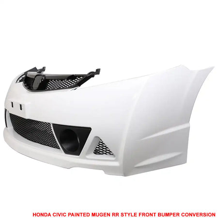 2006-2011 Honda Civic Mugen Style Painted Taffeta White Front Bumper