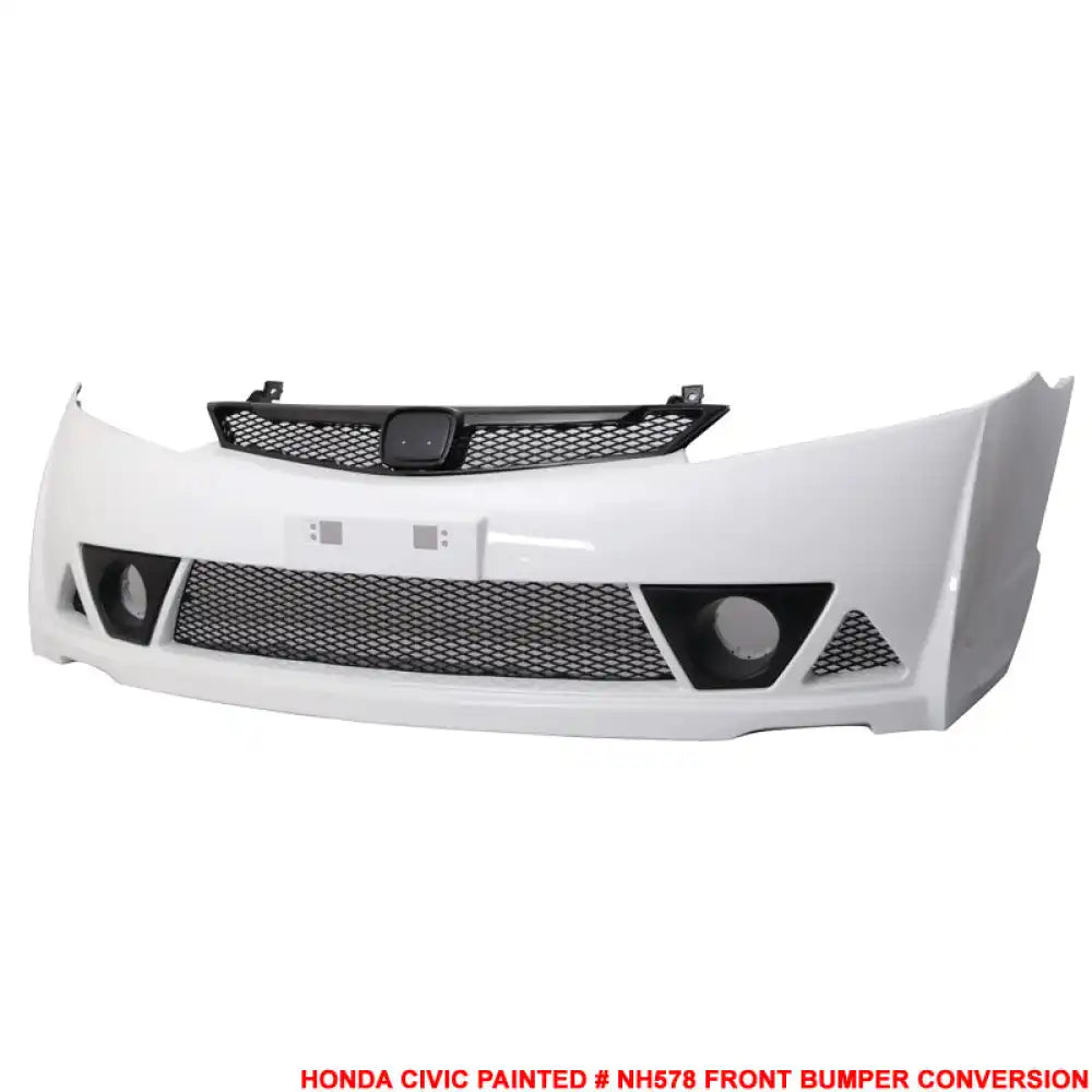 2006-2011 Honda Civic Mugen Style Painted Taffeta White Front Bumper