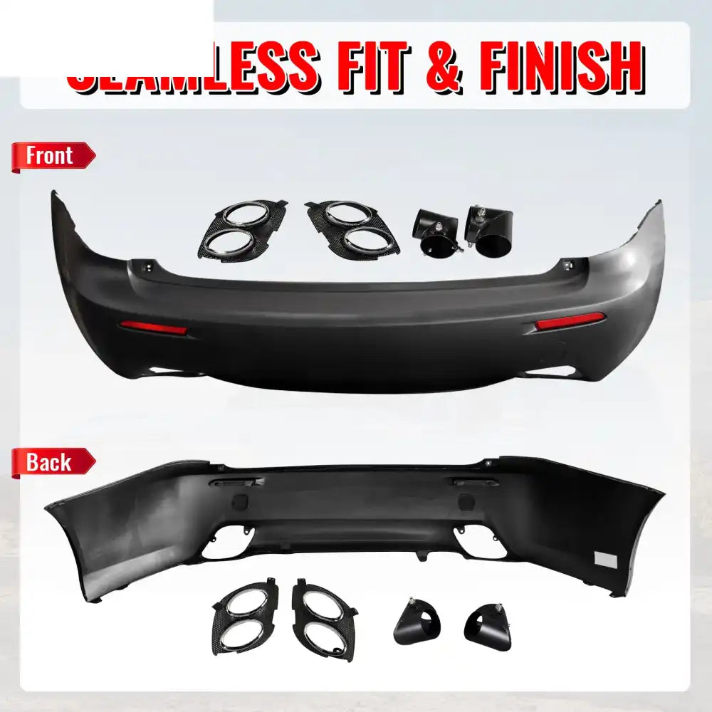 2006-2013 Lexus IS250 IS F Style Rear Bumper Cover W/O PDC W/Muffler Unpainted Black