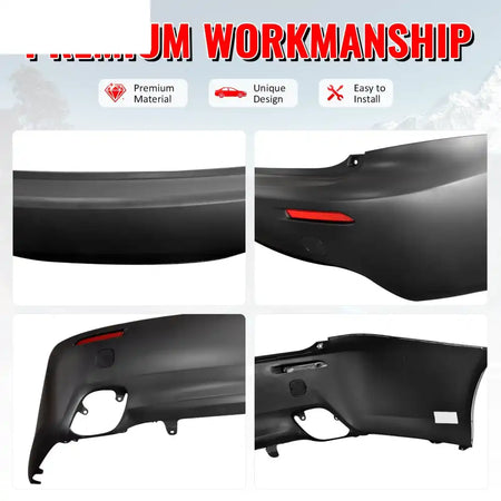 2006-2013 Lexus IS250 IS F Style Rear Bumper Cover W/O PDC W/Muffler Unpainted Black