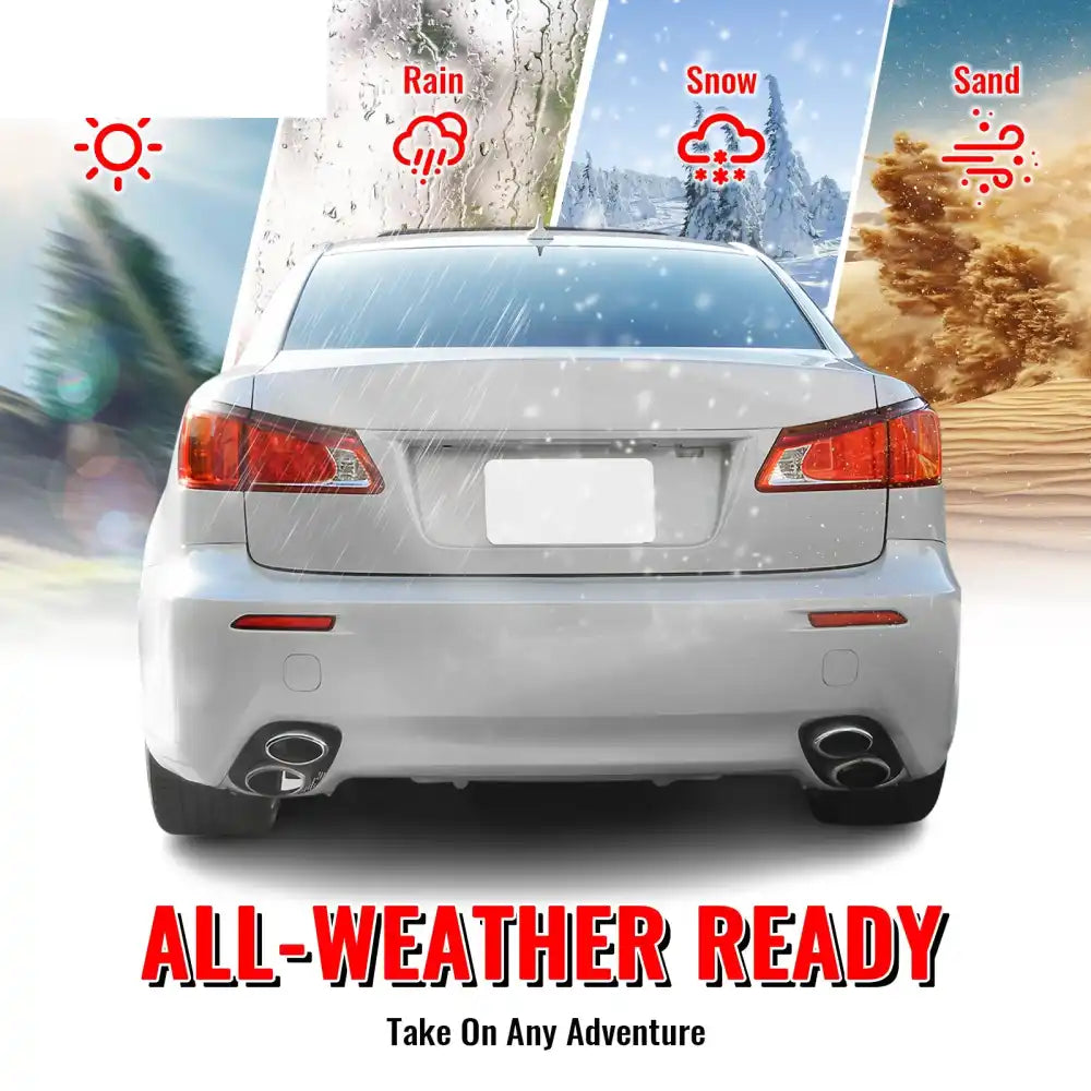 2006-2013 Lexus IS250 IS F Style Rear Bumper Cover W/O PDC W/Muffler Unpainted Black