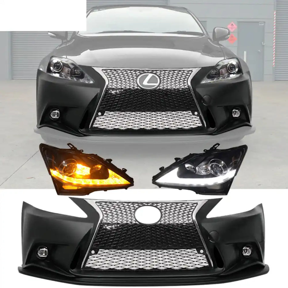 2006-2013 Lexus IS250 IS350 F-Sport Front Bumper Bumper & Headlight