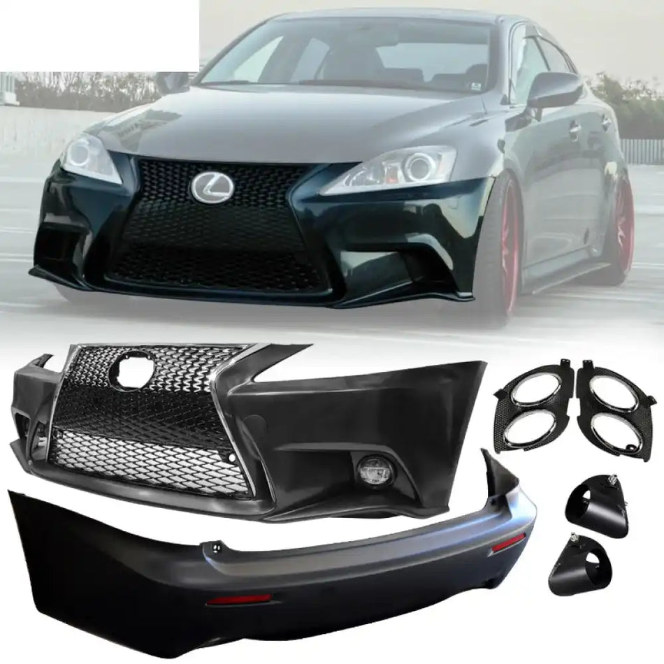 2006-2013 Lexus IS250 IS350 Front & Rear Bumper NO PDC & Muffler Tip