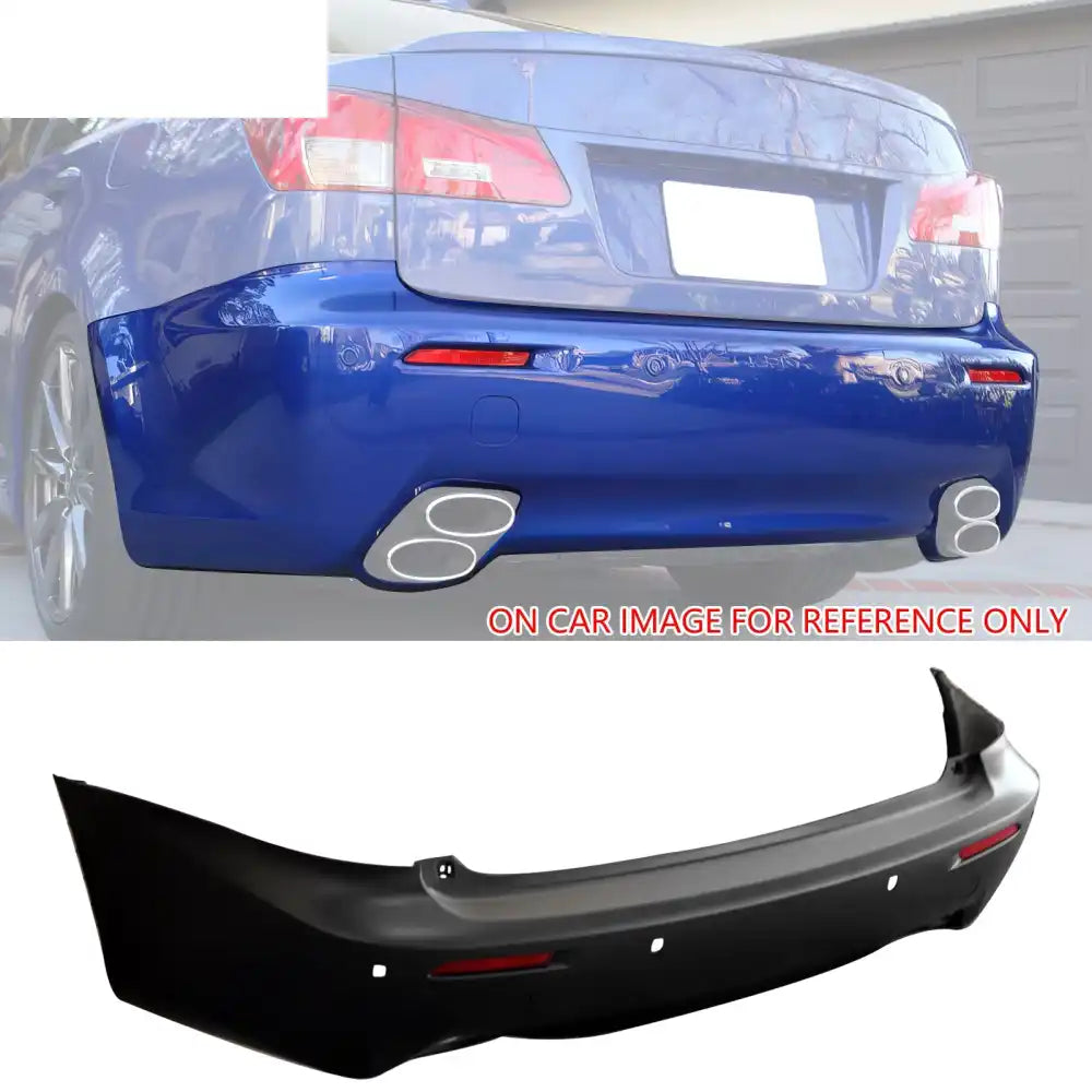 2006-2013 Lexus IS250 IS350 IS F Style Rear Bumper Cover W/Muffler Tip Unpainted Black