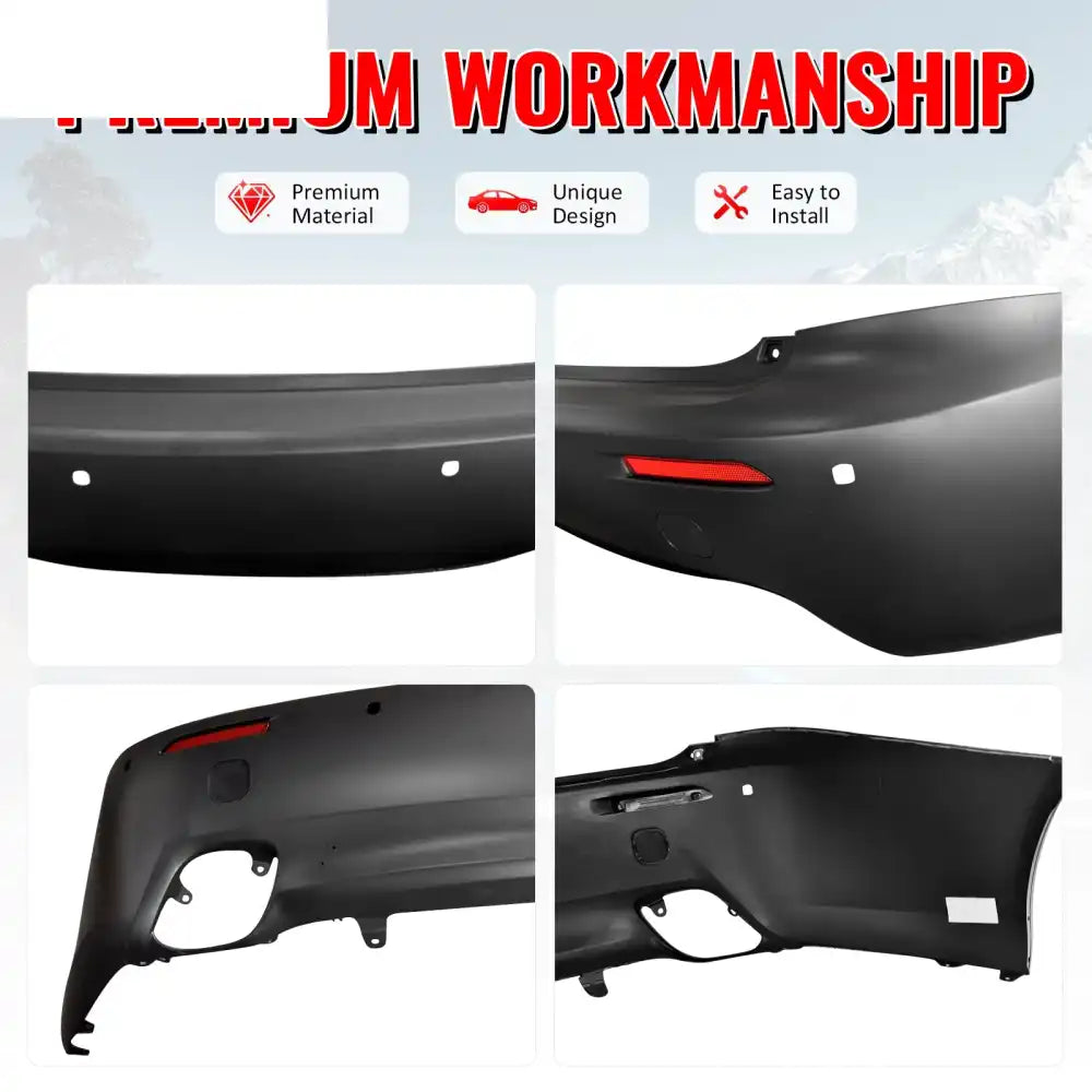 2006-2013 Lexus IS250 IS350 IS F Style Rear Bumper Cover W/Muffler Tip Unpainted Black