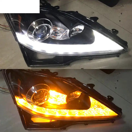 2006-2014 Lexus IS250 IS350 IS-F Facelift Style Headlights - Black