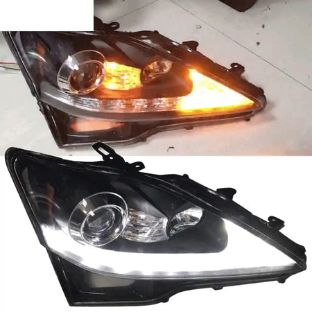 2006-2014 Lexus IS250 IS350 IS-F Facelift Style Headlights - Black