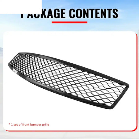 2007-2008 Infiniti G35 & 2009 G37 Sedan Honeycomb Style Front Bumper Upper Grille Replacement Carbon Fiber Print ABS