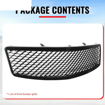 2007-2008 Infiniti G35 & 2009 G37 Sedan Honeycomb Style Front Bumper Upper Grille Replacement Gloss Black ABS Gloss