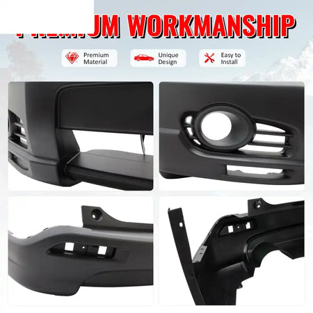 2007-2009 Honda CR-V CRV MD Style Front + Rear Bumper Cover PP Unpainted Black