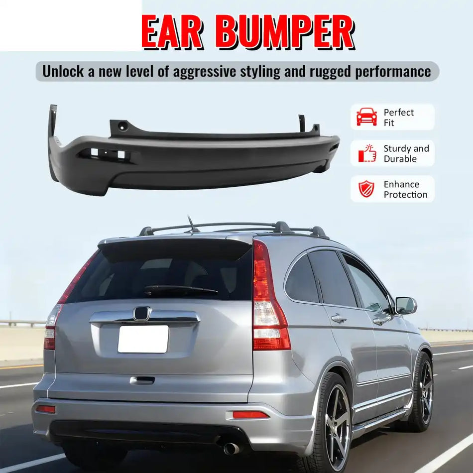 2007-2009 Honda CR-V CRV MD Style Rear Bumper Cover Replacement PP Unpainted Black