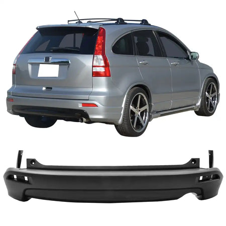 2007-2009 Honda CR-V CRV MD Style Rear Bumper Cover & Side Bracket PP Unpainted Black