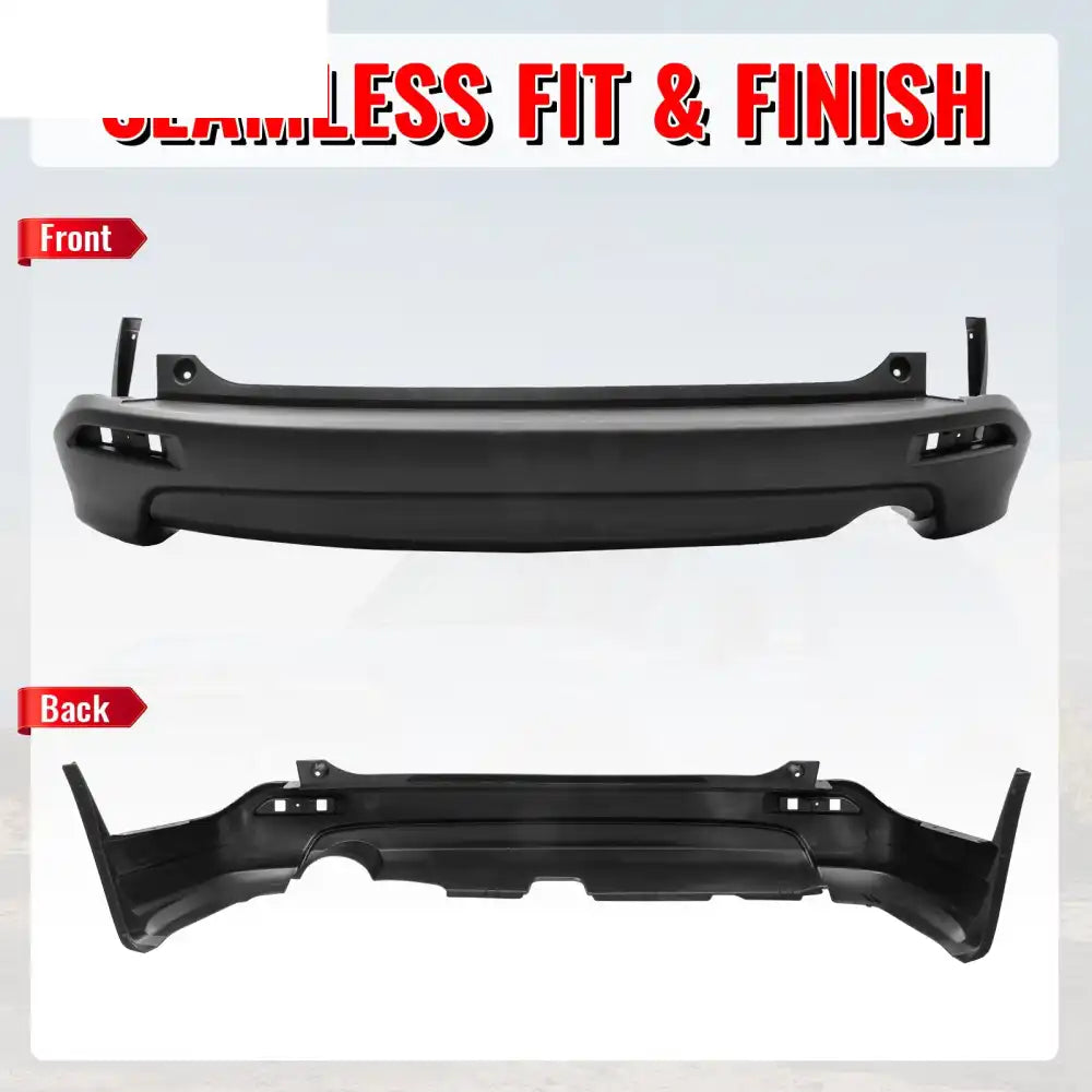 2007-2009 Honda CR-V CRV MD Style Rear Bumper Cover & Side Bracket PP Unpainted Black