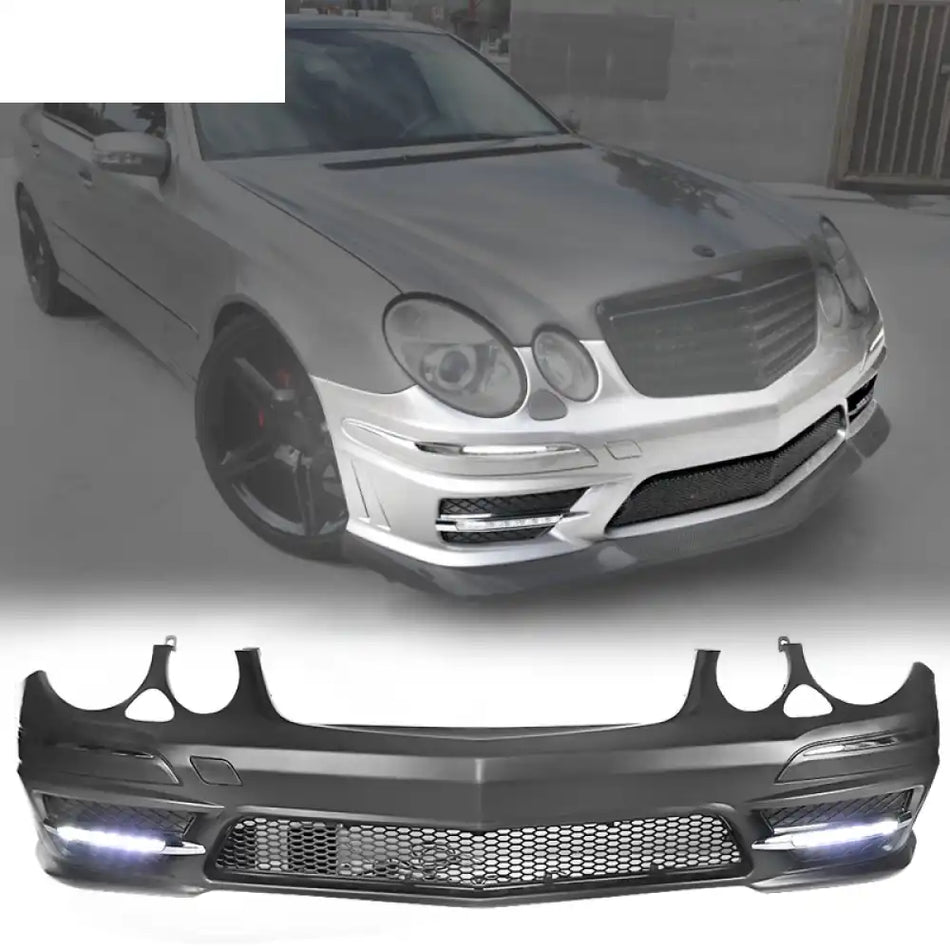 2007-2009 Mercedes-Benz W211 E Class Front Bumper with Grille LED DRL