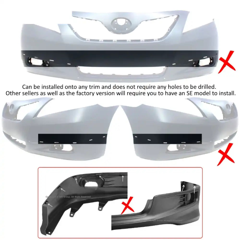 2007-2009 Toyota Camry Factory SE Style Front Bumper Lip Spoiler PU